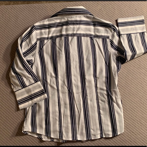 EUC Top: "Fitted Fit", High Quality, 2/3-Sleeve, Stripes & Stutter-Striped - Picture 5 of 9